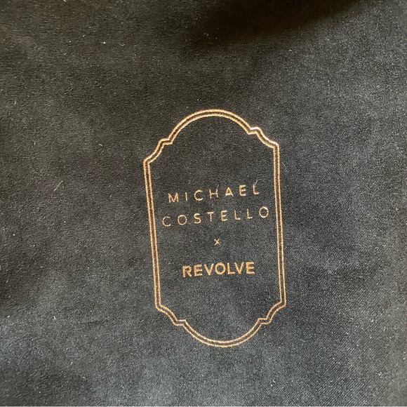 Michael Costello x REVOLVE Gwenn Sandal in Black gold high heels shoes suede 7 - Picture 11 of 16